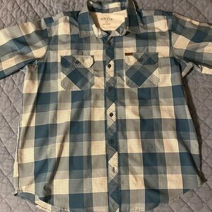 Orvis Men's Blue Plaid Shirt
